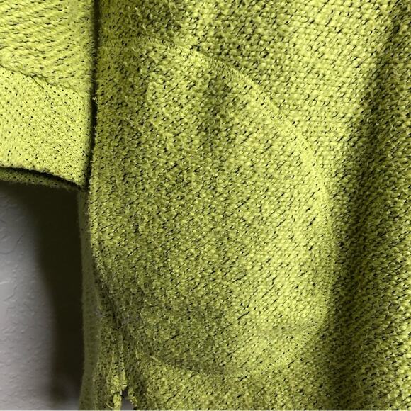 Soft Surroundings neon yellow lime green hooded knit tunic top size Small - Picture 4 of 15